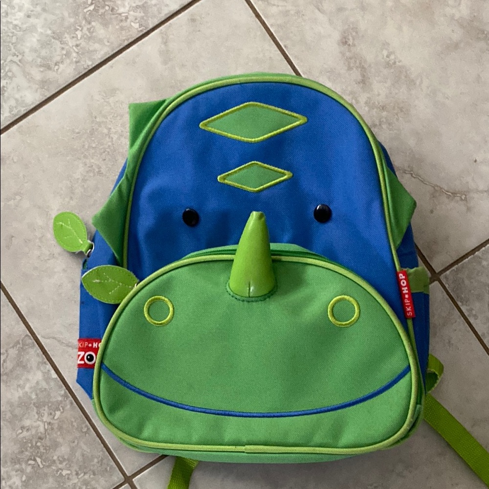 Skip Hop Blue and Green Dinosaur Backpack